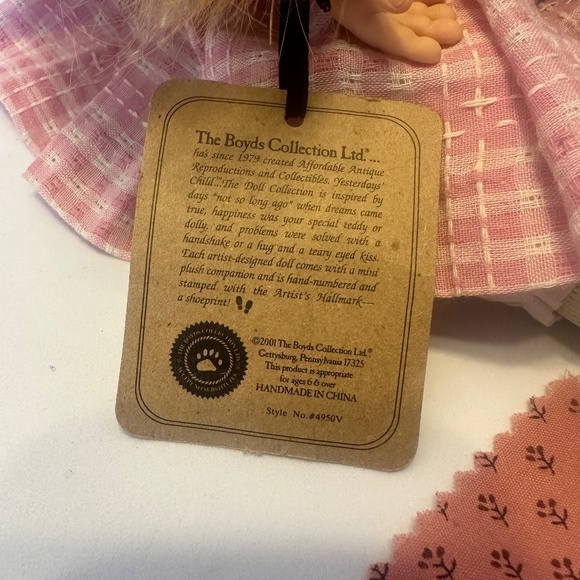 2001 Boyds Bear Yesterdays’ Children Cameron Large L/E Doll 4950 - Picture 10 of 11